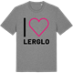 Mid Heather Gray t-shirt med Jag älskar Lerglo t-shirt stort tryck
