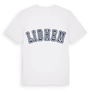 Lidhem college t-shirt – ekologisk bomull t-shirt från Pinshirt