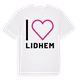White t-shirt med Jag älskar Lidhem t-shirt stort tryck
