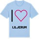 Blue Soul t-shirt med Jag älskar Liljerum t-shirt stort tryck