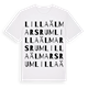 White t-shirt med Lilla Älmarsrum ordlek t-shirt