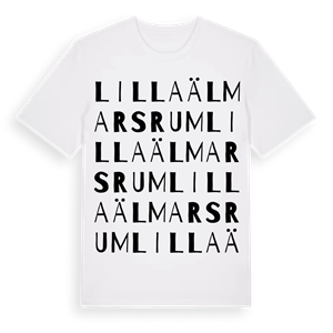 Lilla Älmarsrum ordlek t-shirt – ekologisk bomull t-shirt från Pinshirt