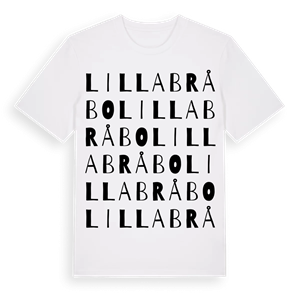 Lilla Bråbo ordlek t-shirt – ekologisk bomull t-shirt från Pinshirt
