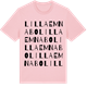 Pink Cotton t-shirt med Lilla Emnabo ordlek t-shirt