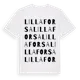 White t-shirt med Lilla Forsa ordlek t-shirt