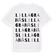 White t-shirt med Lilla Granås ordlek t-shirt