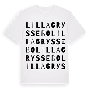 Lilla Gryssebo ordlek t-shirt – ekologisk bomull t-shirt från Pinshirt