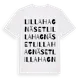 White t-shirt med Lilla Hagnäset ordlek t-shirt