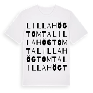 Lilla Högtomta ordlek t-shirt – ekologisk bomull t-shirt från Pinshirt