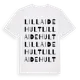 White t-shirt med Lilla Idehult ordlek t-shirt