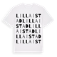 White t-shirt med Lilla Istad ordlek t-shirt
