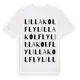 White t-shirt med Lilla Kolfly ordlek t-shirt