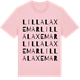 Pink Cotton t-shirt med Lilla Laxemar ordlek t-shirt