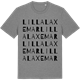 Mid Heather Gray t-shirt med Lilla Laxemar ordlek t-shirt