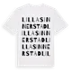 White t-shirt med Lilla Sinnerstad ordlek t-shirt