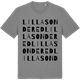 Mid Heather Gray t-shirt med Lilla Sondered ordlek t-shirt