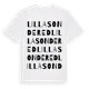 White t-shirt med Lilla Sondered ordlek t-shirt