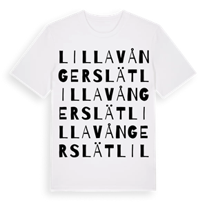 Lilla Vångerslät ordlek t-shirt – ekologisk bomull t-shirt från Pinshirt