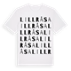 White t-shirt med Lillråsa ordlek t-shirt