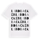 White t-shirt med Lindbacken ordlek t-shirt