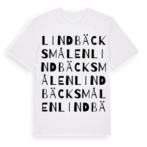 Lindbäcksmålen ordlek t-shirt – ekologisk bomull t-shirt från Pinshirt