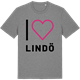 Mid Heather Gray t-shirt med Jag älskar Lindö t-shirt stort tryck