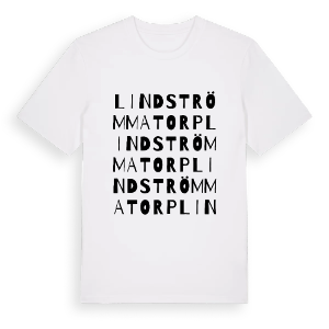 Lindströmmatorp ordlek t-shirt – ekologisk bomull t-shirt från Pinshirt