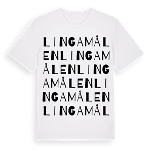 Lingamålen ordlek t-shirt – ekologisk bomull t-shirt från Pinshirt