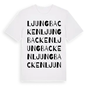 Ljungbacken ordlek t-shirt – ekologisk bomull t-shirt från Pinshirt