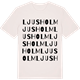 Vintage White t-shirt med Ljusholm ordlek t-shirt