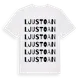 White t-shirt med Ljustoan ordlek t-shirt