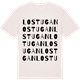 Vintage White t-shirt med Lostugan ordlek t-shirt