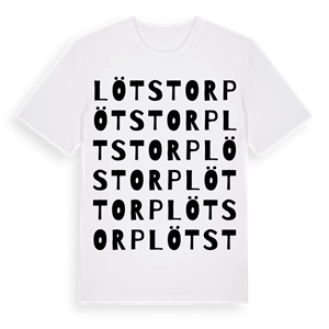 Lötstorp ordlek t-shirt – ekologisk bomull t-shirt från Pinshirt