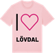 Pink Cotton t-shirt med Jag älskar Lövdal t-shirt stort tryck