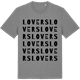 Mid Heather Gray t-shirt med Lovers ordlek t-shirt