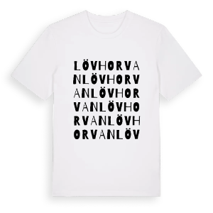 Lövhorvan ordlek t-shirt – ekologisk bomull t-shirt från Pinshirt