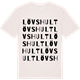 Vintage White t-shirt med Lövshult ordlek t-shirt