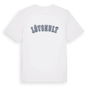 Lövshult college t-shirt – ekologisk bomull t-shirt från Pinshirt