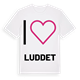 White t-shirt med Jag älskar Luddet t-shirt stort tryck