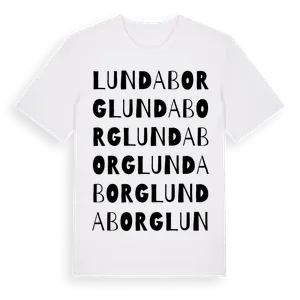 Lundaborg ordlek t-shirt – ekologisk bomull t-shirt från Pinshirt
