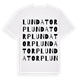 White t-shirt med Lundatorp ordlek t-shirt