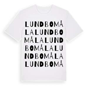 Lundbomåla ordlek t-shirt – ekologisk bomull t-shirt från Pinshirt