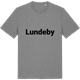 Mid Heather Gray t-shirt med Lundeby fetstil t-shirt