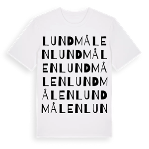 Lundmålen ordlek t-shirt – ekologisk bomull t-shirt från Pinshirt