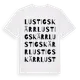 White t-shirt med Lustigskärr ordlek t-shirt