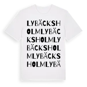 Lybäcksholm ordlek t-shirt – ekologisk bomull t-shirt från Pinshirt