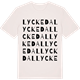 Vintage White t-shirt med Lyckedal ordlek t-shirt
