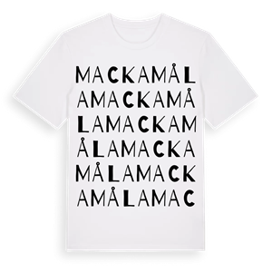 Mackamåla ordlek t-shirt – ekologisk bomull t-shirt från Pinshirt