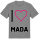 Mid Heather Gray t-shirt med Jag älskar Mada t-shirt stort tryck