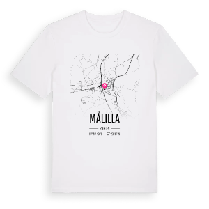 Målilla karta t-shirt – ekologisk bomull t-shirt från Pinshirt